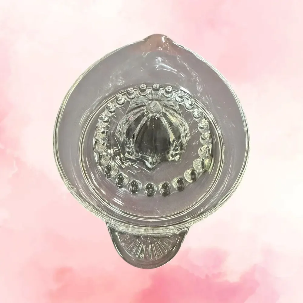 Vintage Made in Italy Glass Citrus Juicer Reamer Seed Dam Hobnail Retro Kitchen